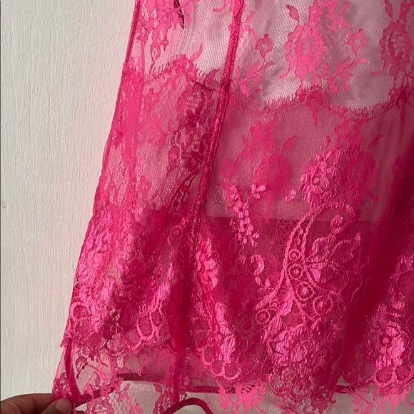 Victoria's Secret Pink Lace Chemise with Plunging V-Neck - Picture 5 of 8